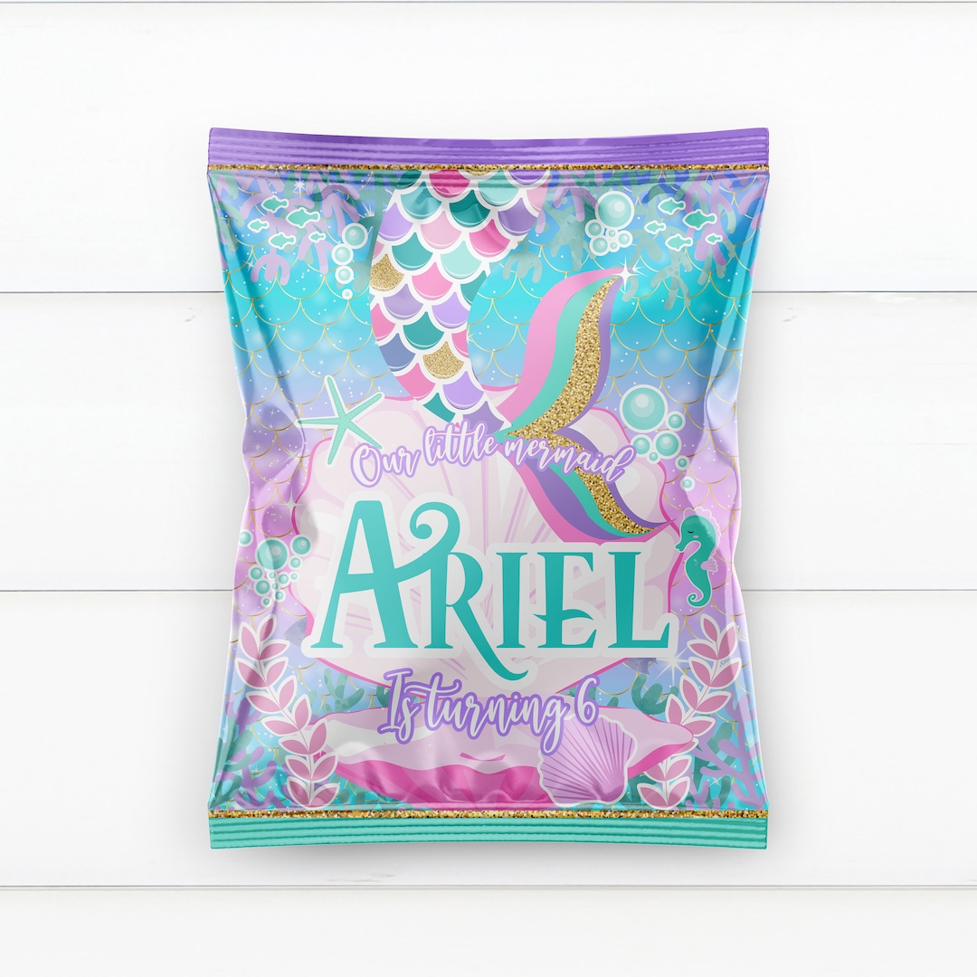 Mermaid Fruit Snack Wrapper Mermaid Treats Birthday Snack Etsy