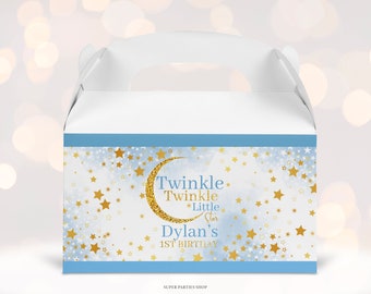 Twinkle Twinkle Little Star Baby Shower Gable Box Label Printable, Twinkle Star, Gender Reveal , 1st Birthday Decor, Only Digital