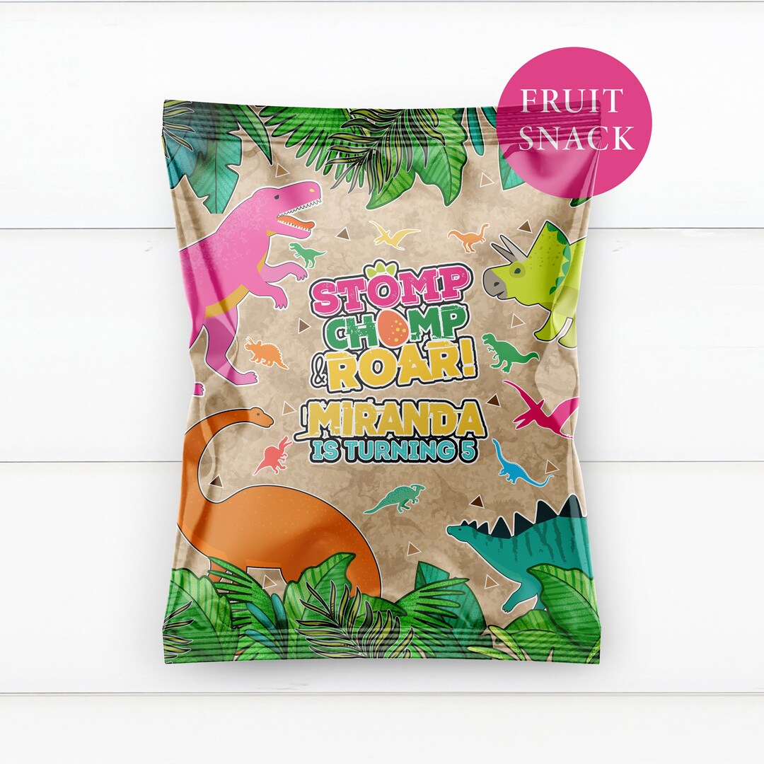 Dinosaur Fruit Snacks Printable dinosaur Party Etsy