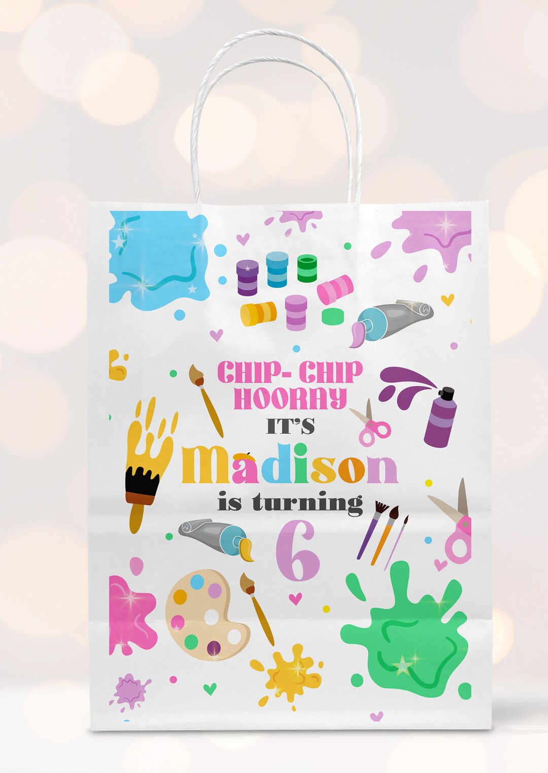 Art Party Goodie Bags Label Printable, Snack Treat,art Birthday Party,paint Party, Gift Bag