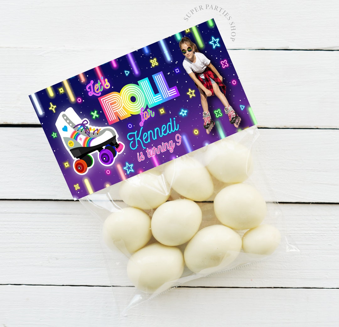 Roller Skate Candy Bag Topper Labels Roller Skates Favors Etsy
