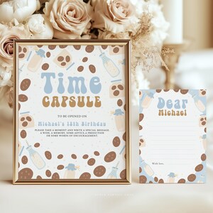 Editable Cookie & Milk Time Capsule, Cholcolate Chip Birthday, Cookie Baby Shower, Cookie Favor Candy Cookie Birthday Sign, Corjl