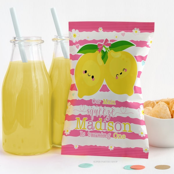 Lemon First Birthday , Lemonade Favors, Lemon Chip Bag, Spring Chip Bag, Sunshine Digital, Citrus Birthday Party, DIGITAL ONLY