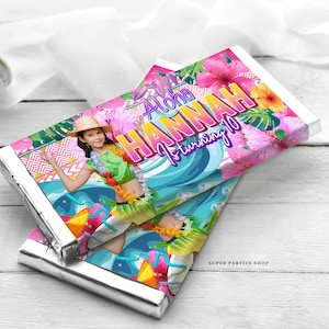 Luau Candy Bar Wrapper Printable, Aloha Favors, Tropical Party Favor,Hawaiian birthday decor, Tiki Party, Digital files