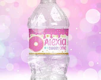 Sweet One Water Bottle Label | Donut Caprisun | Donut Party Favors | Donut Birthday | Donut Treat Bag | Digital | Printable | Digital ONLY
