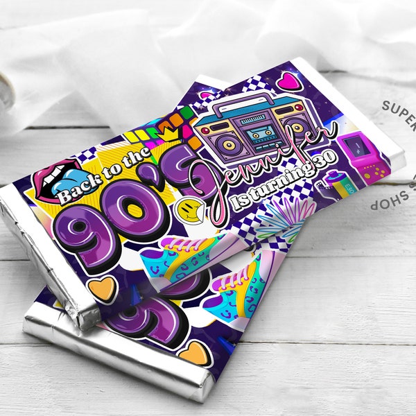 90s Printable Candy bar 1.55oz, Candy Bar, Throwback Retro, Love The 80's 90's,  Birthday Hip Hop | Party Favors   DIGITAL ONLY