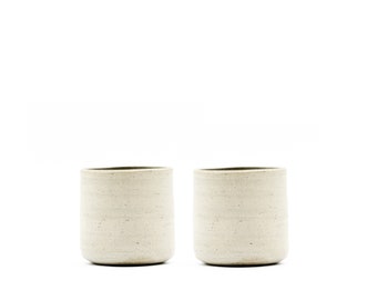 A Set of Two Tumblers, 175 ml Hand-thrown Wine and Coffee Stoneware Ceramics.