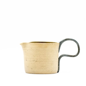 Ceramic Gravy Boat, 500 ml Handmade Stoneware in Dark Blue Grey, Pale Grey Blue and Sandy Beige.