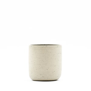 Ceramic Tumbler, 300 ml Handmade Stoneware in Pale Grey and Sandy Beige