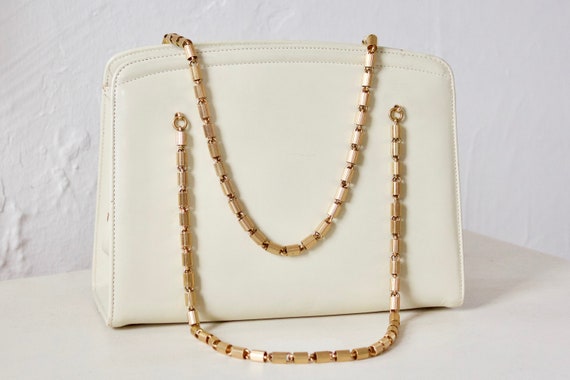 White Ivory Vintage Handbag - Genuine Leather Purs