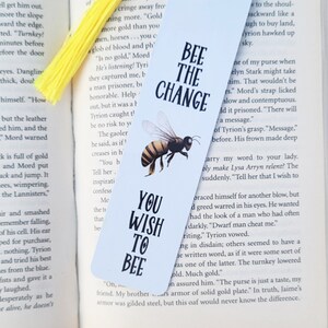 Bee the Change Metal Bookmark, inspirational bookmark, bookworm gift image 1