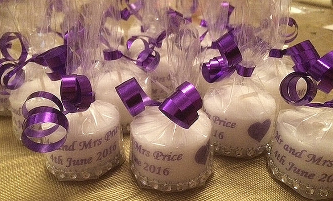 Personalised Wedding Favours Large Tea Lights X 10 Etsy