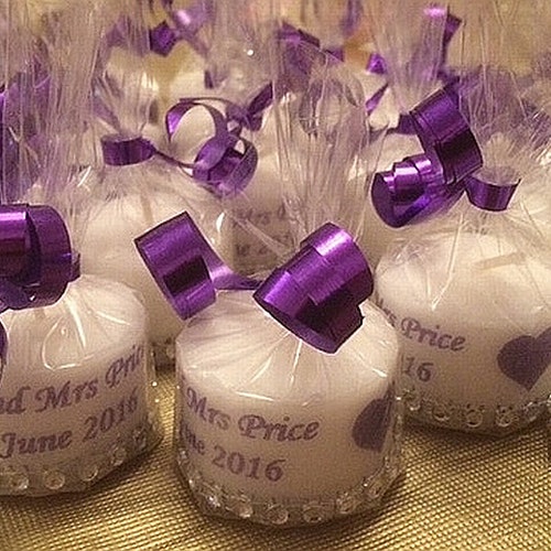 Personalised Wedding Favours Large Tea Lights X 10 Etsy