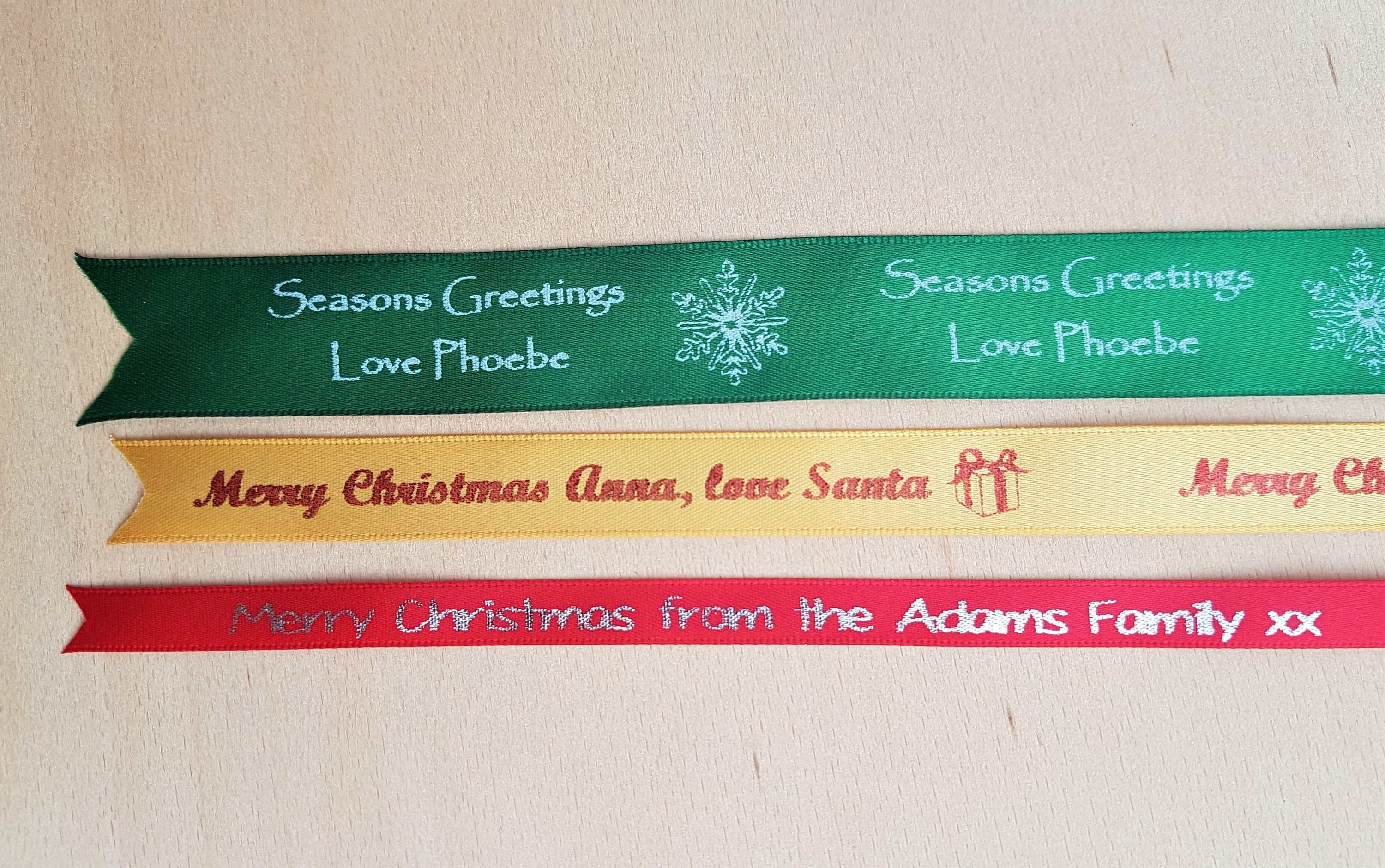 Seasons Greetings Ribbon, Christmas Ribbon, Christmas Gift