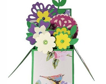 Floral box card, floral pop up card, Birthday Box Card, Mother's Day Pop Up Card