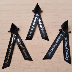 In Loving Memory Memorial Ribbons Personalised Funeral Ribbons