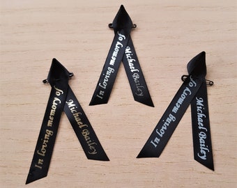 In Loving Memory Memorial Ribbons Personalised Funeral Ribbons