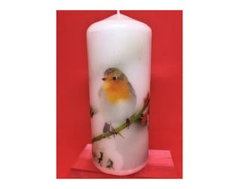 Snowy animal scene candles