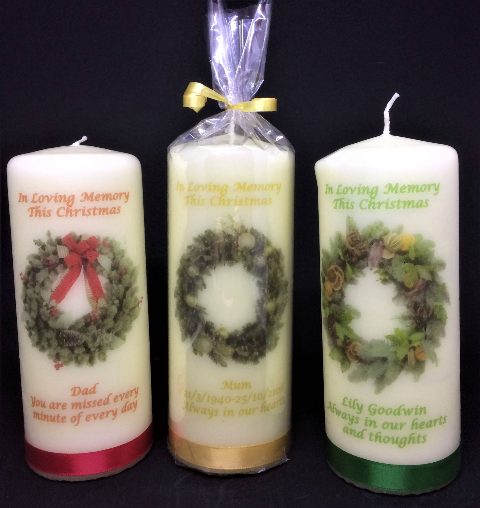 Christmas Memorial Candles Etsy