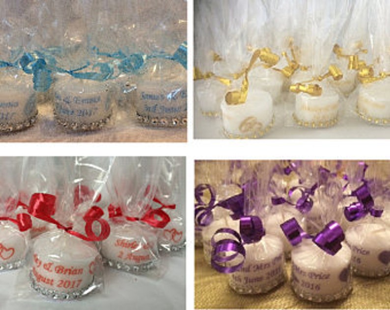 Personalised Wedding Favours Large Tea lights x 10 Etsy