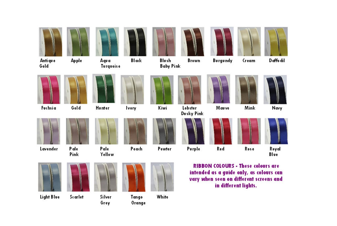 Double Sided Satin Ribbon, Swiss Quality, 5 Meters - Etsy