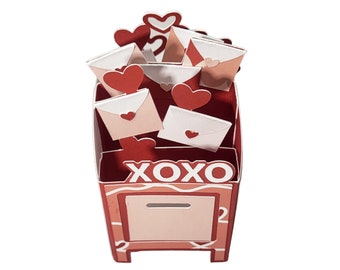 Valentines Day Postbox Card, Valentines Day Pop Up Card, All colours changeable