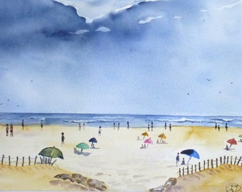 on the beach - Watercolor