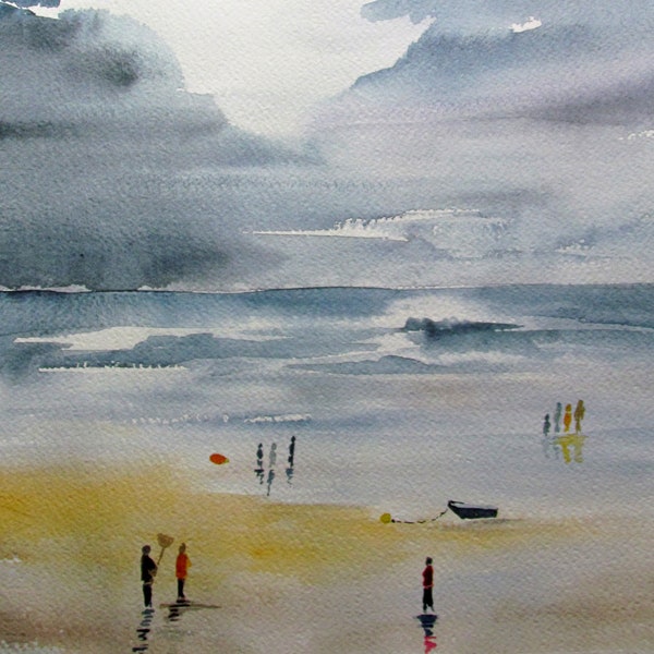 face a la mer - aquarelle marine