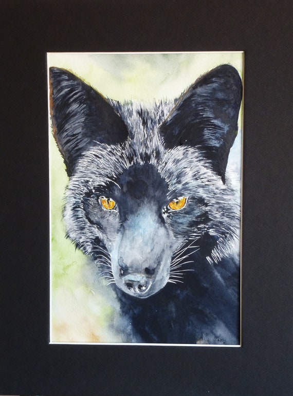 Silver Fox Animal Watercolor - Etsy Silver Fox Animal Watercolor - Etsy