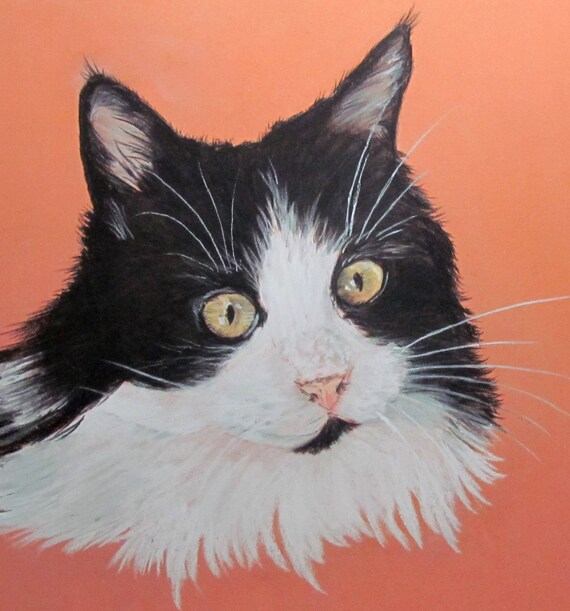 Chat Noir Et Blanc Art Animalier Peinture Animalier Etsy Chat Noir Et Blanc Art Animalier Peinture Animalier Etsy