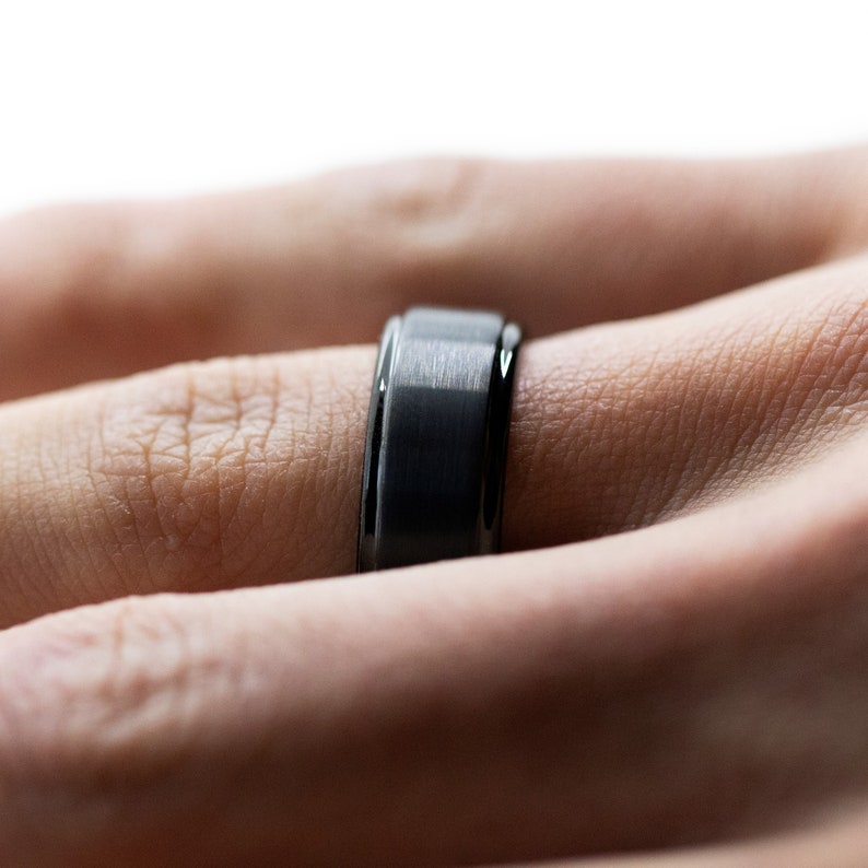 Mens Rings Basic 8mm Wedding Band Black Pure Tungsten Carbide Engagement Ring For Men Matte Brushed Center Jewelry Bague Homme Gold Rings Eternity Rings From Girlaccessories2 15 97 Dhgate Com