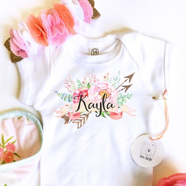 Boho Shirt, Boho Baby outfit, Personalized Baby Shirt, Boho Baby Shirt, Bohemian Shirt, Arrow Shirt, Boho Outfit, Preemie Girl Outfit, baby