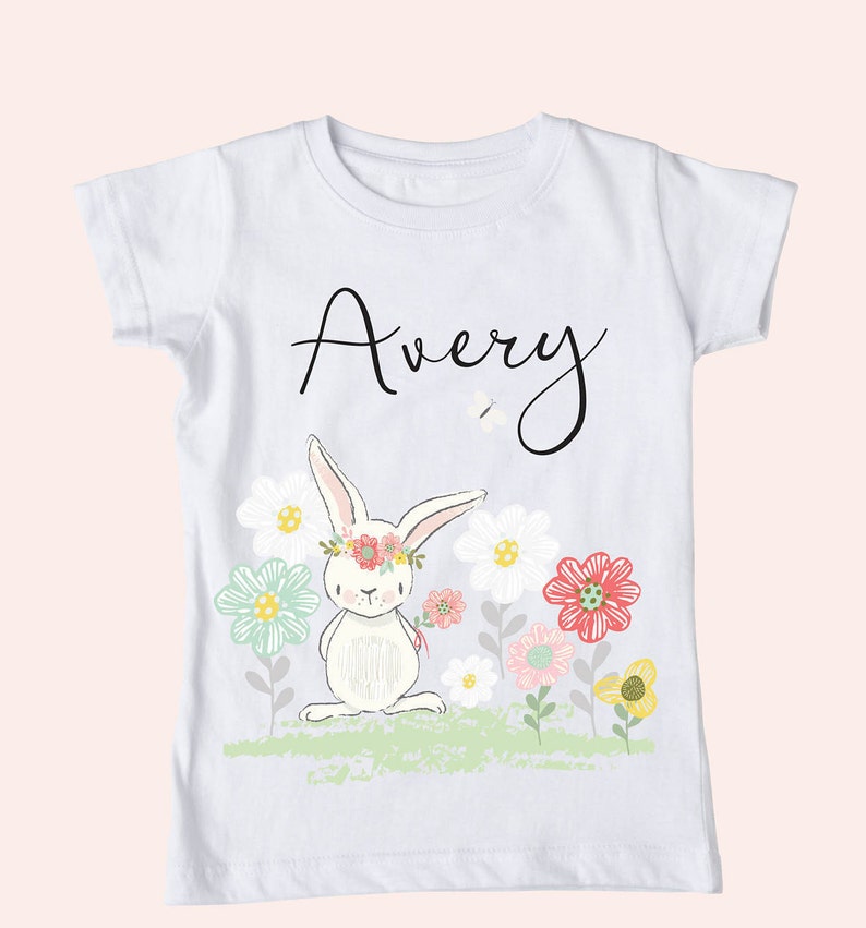 Bunny Shirt Girl Summer Shirt Personalized Bunny Shirt Etsy