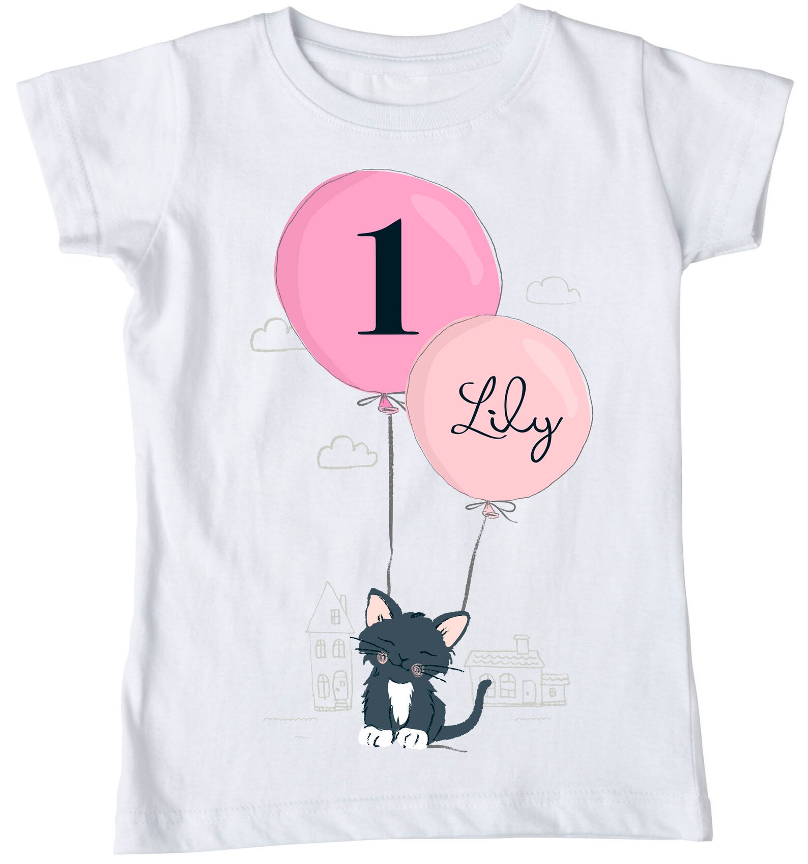 Girls Birthday Shirt Personalized Birthday Shirt Kitten Etsy