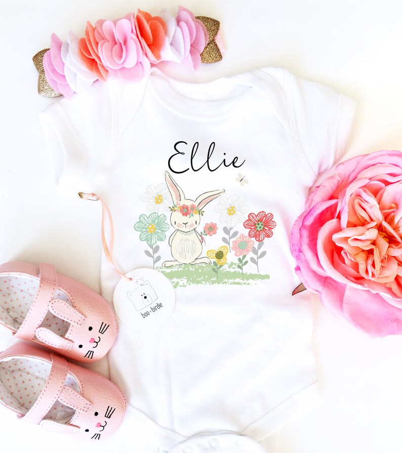 Bunny Shirt Girl Summer Shirt Personalized Bunny Shirt Etsy