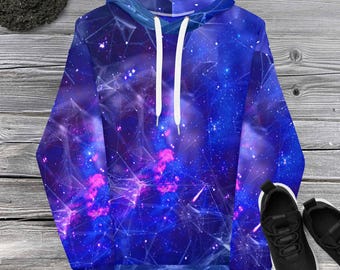 Geometric Galaxy Hoodie - Cosmic Pattern Sweatshirt - Trendy Space Aesthetic for Streetwear Lovers Unisex Hoodie