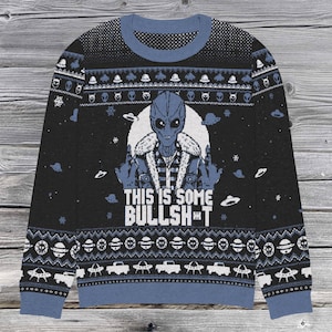 ニットセーター ヴィンテージデザイン This Is Bullshit シャツ、Resident Alien セーター、Alien UFO Alan Tudyk、American Science Fiction Lovers