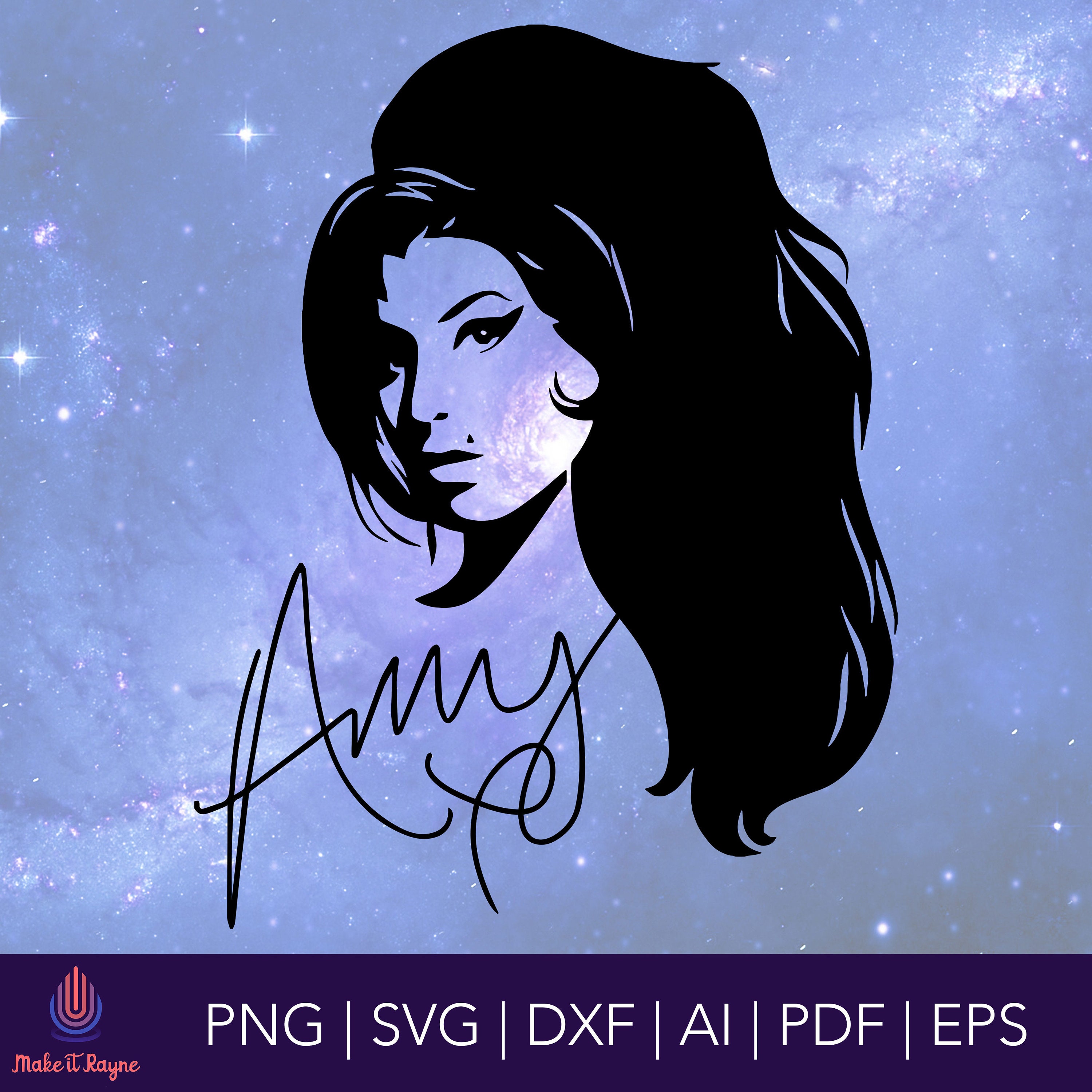 Download Amy Winehouse Silhouette Portrait Png Svg Dxf Ai Pdf Eps Etsy