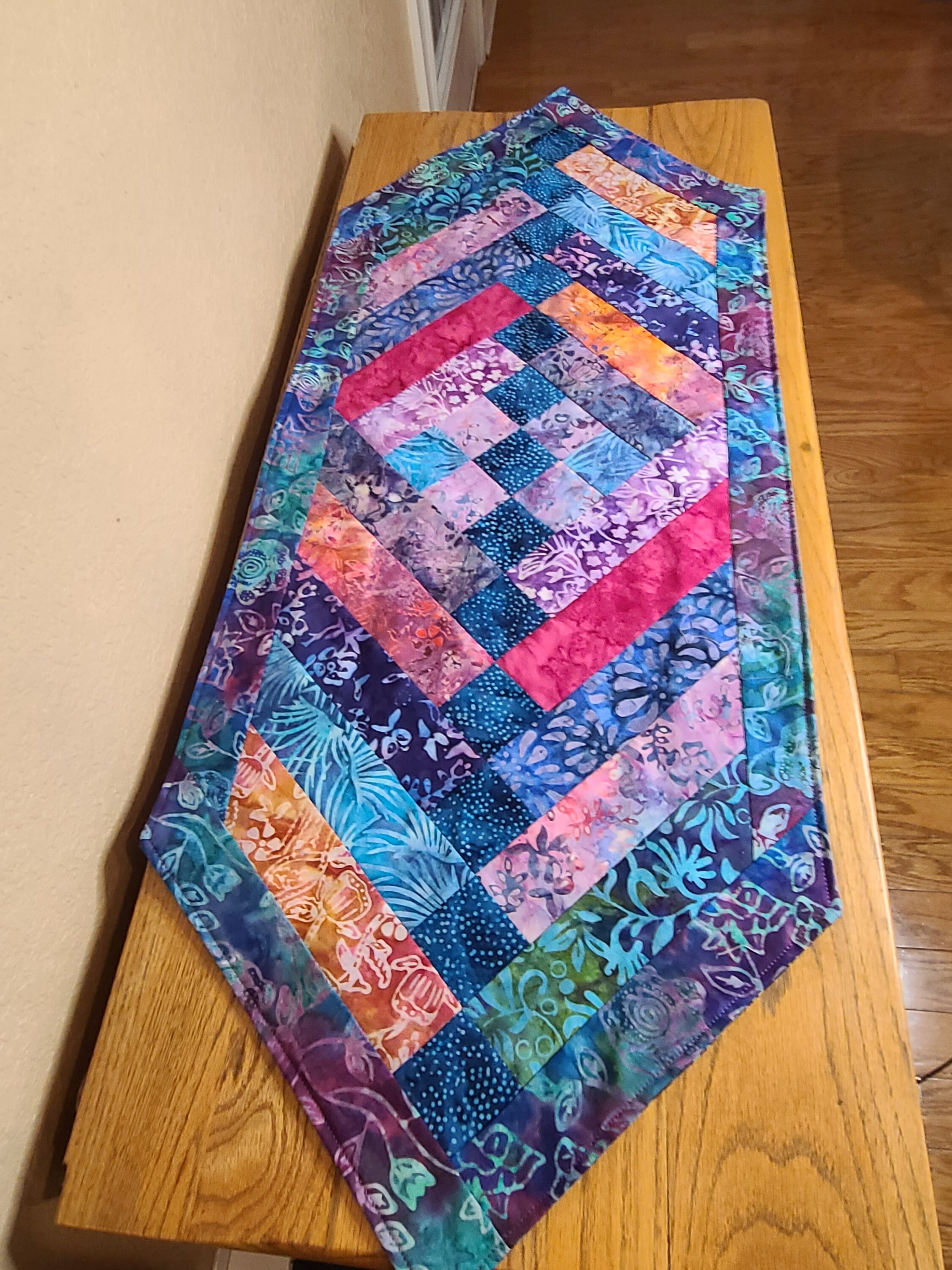 Batik Coffee Table Runner Friendship Braid Quilted Table Etsy