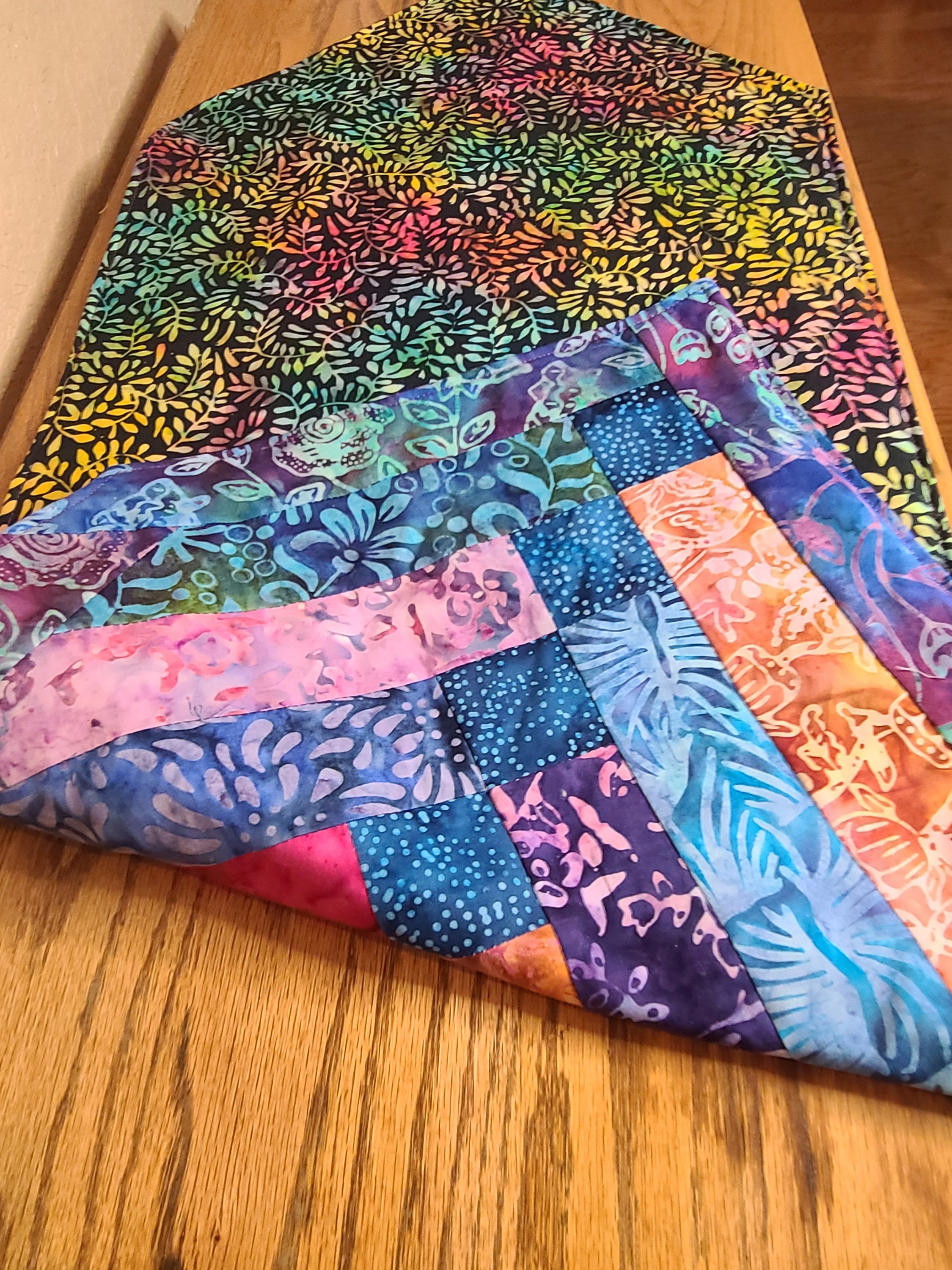 Batik Coffee Table Runner Friendship Braid Quilted Table Etsy