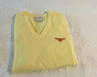 Vintage Unisex -Yellow Sweater   With logo /aviation