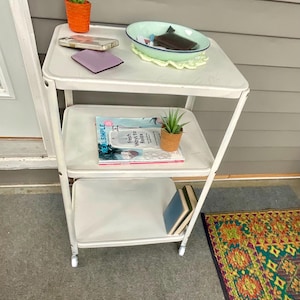 Vintage-Cosco Mid Century Rolling Kitchen Island/Bar Cart/Bookshelf/Enryway Drop Zone/Night Stand/Cosco Cart