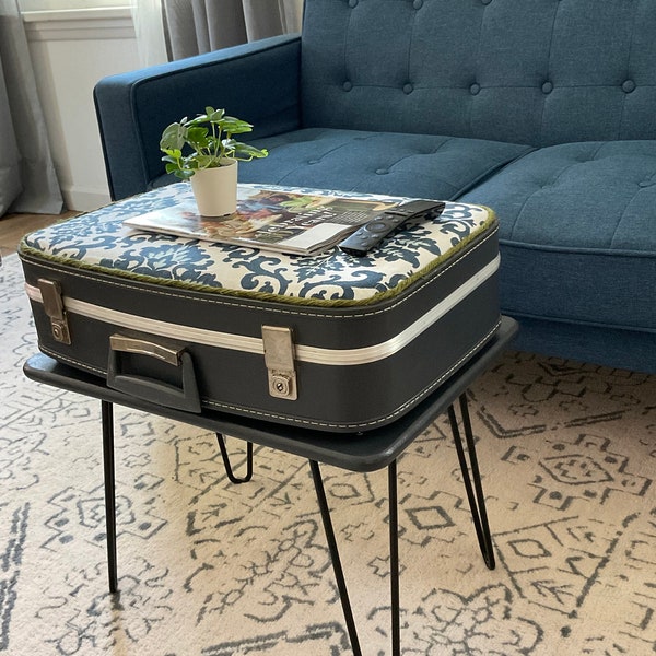 Vintage Suitcase Table - Upcycled-/Coffee Table /night stand /Bar-Entryway drop zone -Storage