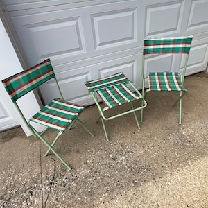 Vintage - metal Set of Chairs - Mid Century-Folding Chairs -  Occasional Chairs