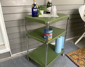 Vintage Mid Century Rolling Kitchen Cart Bar Cart Bookshelf Night Stand- Cosco Cart