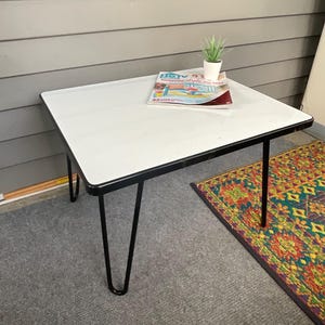 Vintage Enamel Top Coffee Table-Childs Table