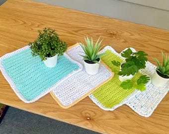 Hand Made Crochet Dish/washcloth - Set of 4 Coordinated Colors