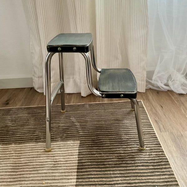 Escabeau/chaise vintage de style Cosco rétro - support pour plante - 2 marches