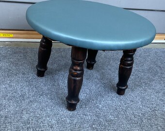 Vintage mid century - vinyl footstool/ottoman- Plant stand