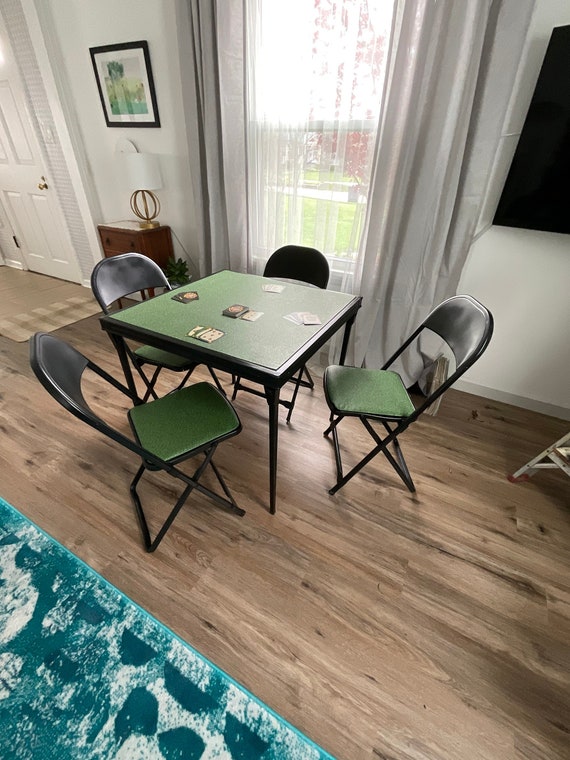 Vintage Card Table and Chairs Dining Tableworkspace Folding Etsy